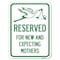 Signmission Reserved for New & Expecting Mothers Heavy-Gauge Alum Rust Proof Parking, 24" L, 18" H, A-1824-23195 A-1824-23195 - alternate 1